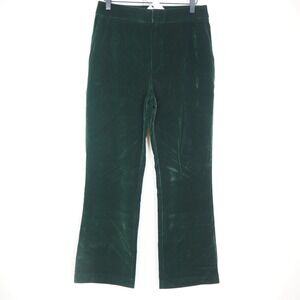 NWT GREYLIN Anthropologie Forest Green Velvet Straight Leg Trouser Pants Medium